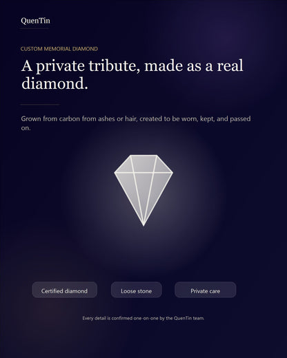 QuenTin custom memorial diamond introduction